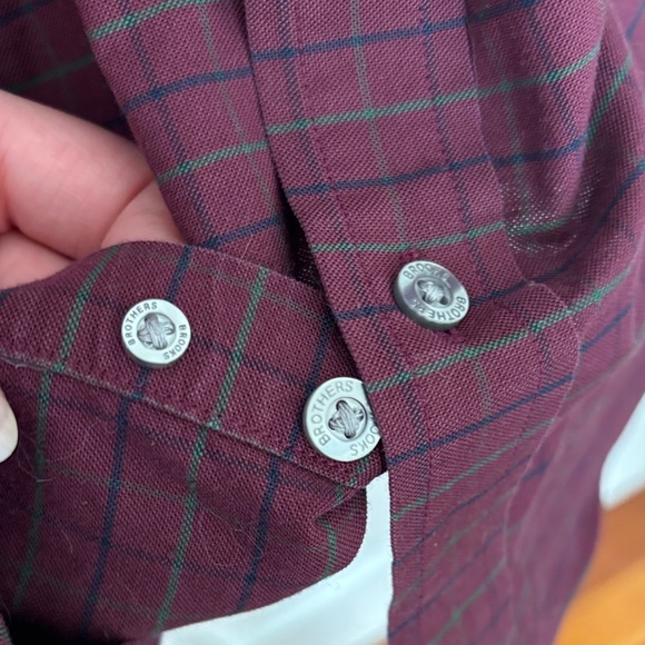 Brooks Brothers Burgundy Plaid Button Down Shirt - Picture 5 of 8